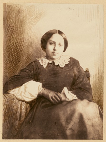 Portrait of a young lady, probably Cécile Devéria, 1853. Creators: Achille Deveria, Théodule Deveria.