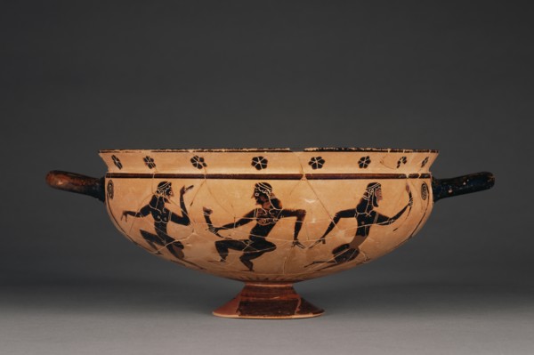Attic Black-Figure Komast Cup, 580-560 BC. Creator: Painter of Copenhagen 103.