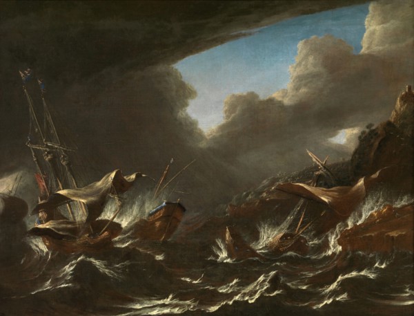 Storm at Sea, early-mid 17th century. Creator: Andries van Eertvelt.