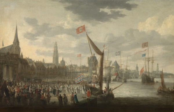Reception of the White Monks...City of Antwerp, mid-17th century. Creator: Bonaventura Peeters I.