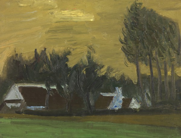 Landscape with Black Italian Poplars, 1942. Creator: Gustave De Smet.