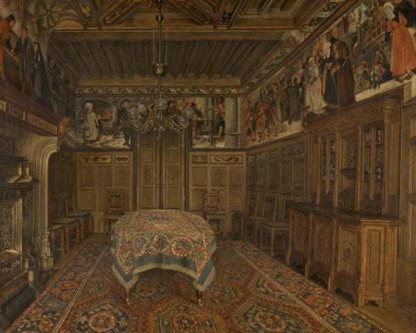 The Dining Room at the Home of the Artist Henri Leys, 1869. Creator: Henri Jean Augustin de Braekeleer.