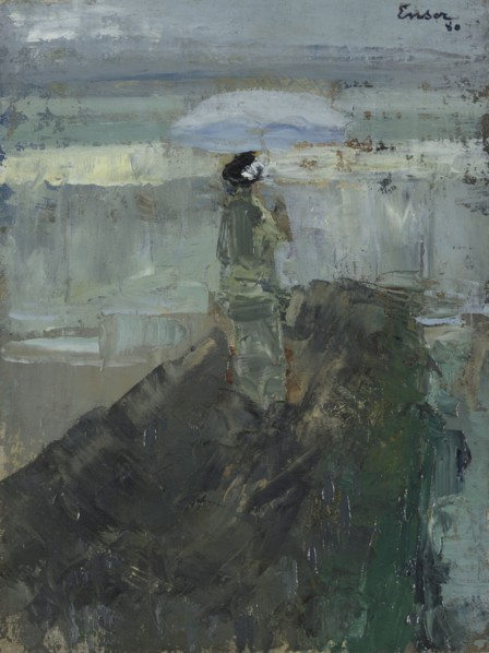 Lady at the Breakwater, 1880. Creator: James Ensor.