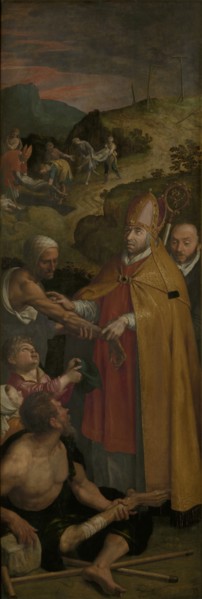 Saint Eligius of Noyon Assists the Lame and Buries the Dead, 1588. Creator: Ambrosius Francken I.