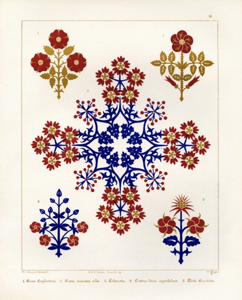 Floriated ornament: a series of thirty-one designs by Augustus Welby Pugin, architect..., 1849. Creator: H C Maguire.