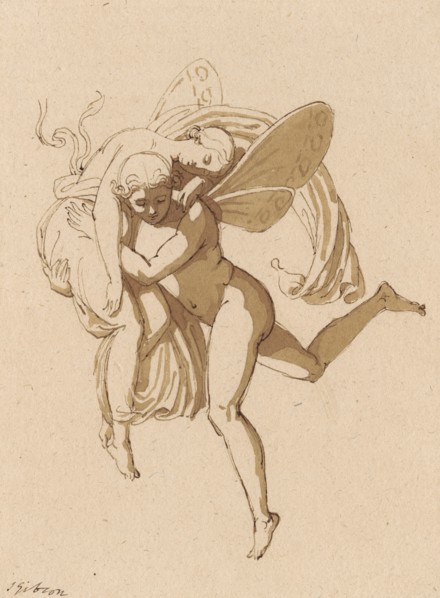 Psyche borne by a Zephyr, c1820. Creator: John Gibson.