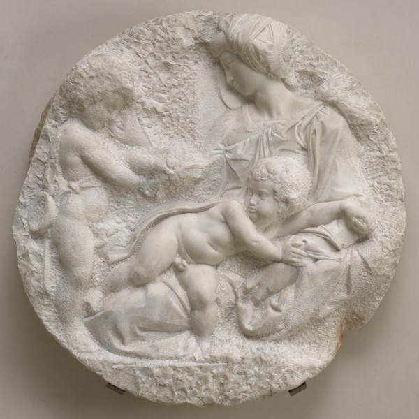The Virgin and Child with the Infant St John (Taddei Tondo), c1504-05. Creator: Michelangelo Buonarroti.