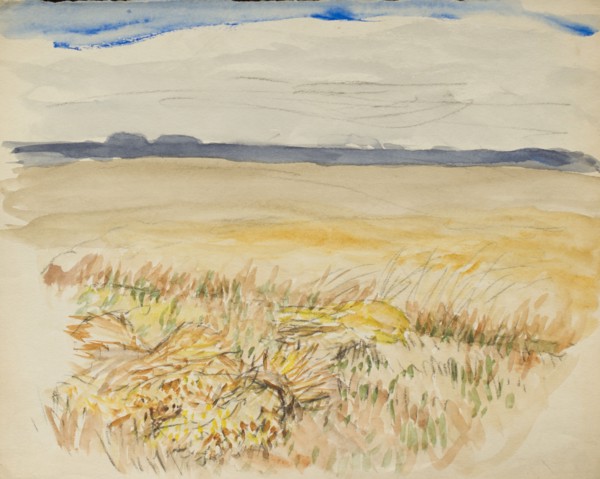 View from the edge of a cornfield, c1875-1944. Creator: George Clausen.