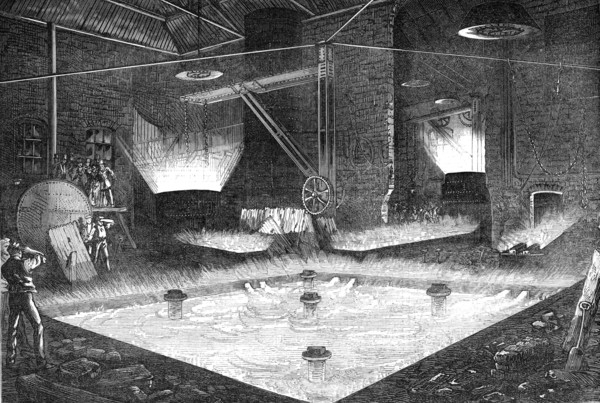 Casting one of the plates for the great steam-hammer at Woolwich, 1872. Creator: Unknown.
