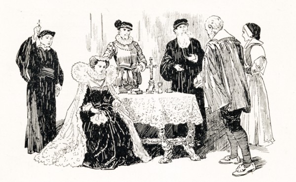 'Mary Queen of Scots taking the Oath', 1925. Creator: Howard Davie.