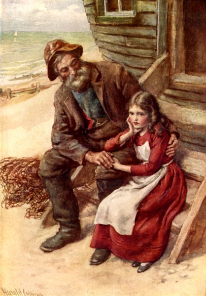 'Little Em'ly and Mr. Peggotty', c1900.  Creator: Harold Copping.