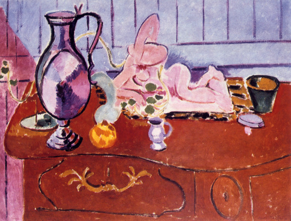 'Pink Statuette and Jug on a Red Chest of Drawers', 1910.   Creator: Henri Matisse.