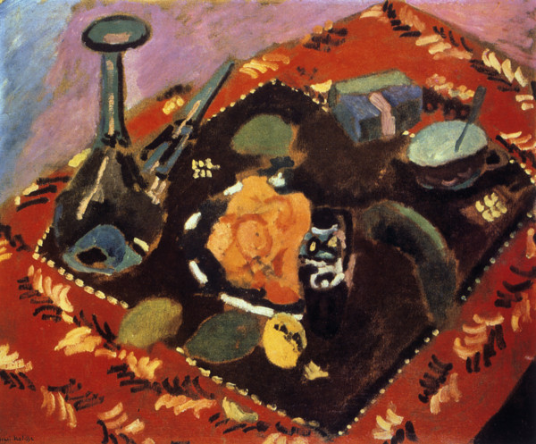 'Dishes and Fruit on a Red and Black Carpet', 1906. Creator: Henri Matisse.