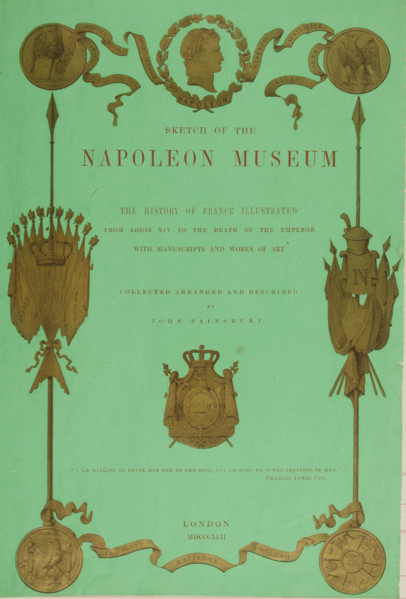 Sketch of the Napoleon Museum, 1844. Creator: Unknown.