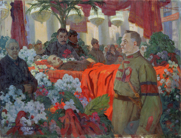 'Lenin's Funeral Ceremony', 1924.  Creator: Ivan Goryushkin-Sorokopudov.