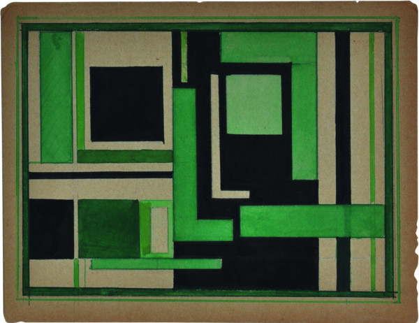 Suprematist Composition with black and green, 1925. Creator: Nikolay Suetin.