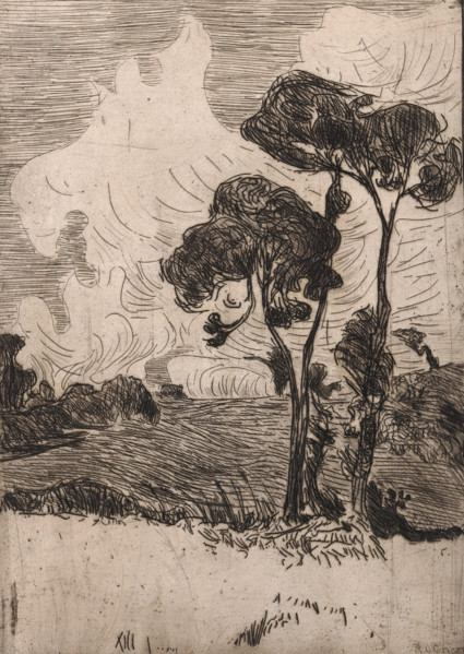 Paysage aux Deux Grands Arbres (Landscape with Two Large Trees), 1893. Creator: Roderic O'Conor.