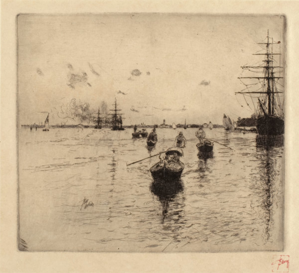 Shipping on the Venetian Lagoon, 1885. Creator: Robert Frederick Blum.
