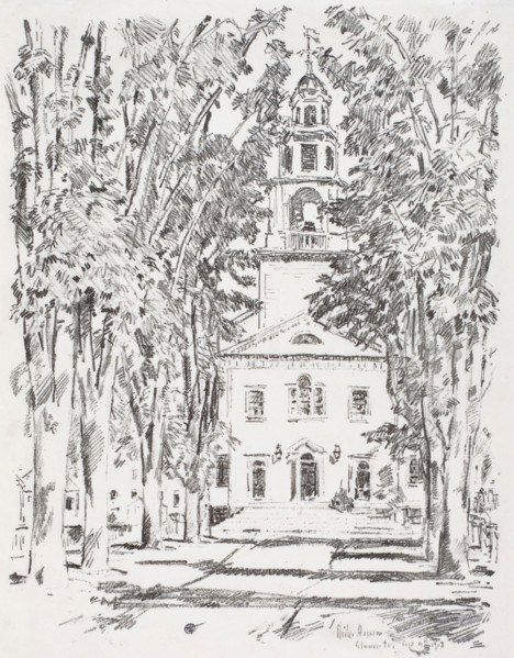 Colonial Church, Gloucester, 1918. Creator: Frederick Childe Hassam.