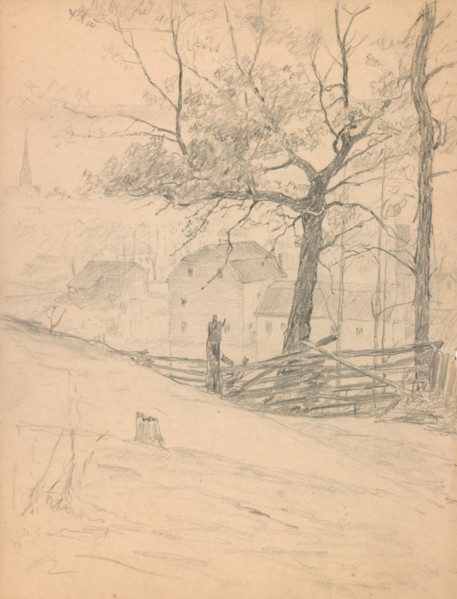 Study for The Old Mills at Brookville, 1900. Creator: John Ottis Adams.