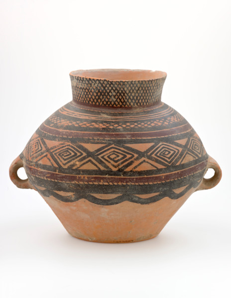 Wide mouth storage jar with bands and lozenge-spiral design, about 2200-2000 B.C.E.. Creator: Unknown.