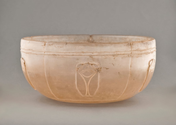 Glass bowl with cicadas in relief, c206BC to 220. Creator: Unknown.