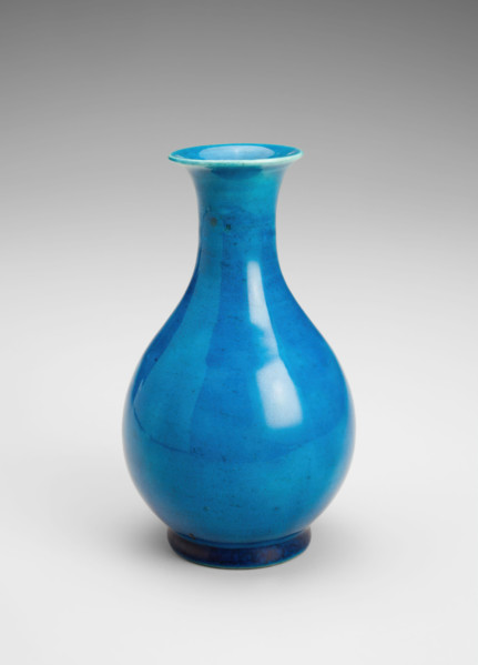 Kingfisher-blue vase, 1700s. Creator: Unknown.
