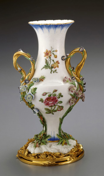 Vase Duplessis, vase about 1752, gilt bronze mount late 19th century. Creators: Jean-Claude Duplessis, Vincennes Porcelain Manufactory.