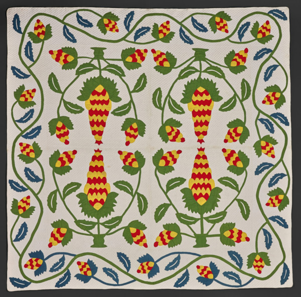 Quilt (Pineapple), about 1850. Creator: Unknown.