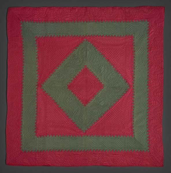 Quilt (Sawtooth Diamond In Square), about 1910. Creator: Unknown.