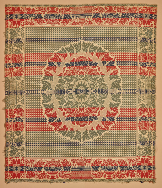 Bed Cover (Coverlet), about 1860. Creator: Unknown.