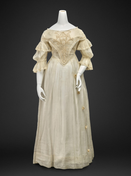 Dress (Bodice, Skirt), bodice late 1840s, skirt 1830s-1840s. Creator: Unknown.
