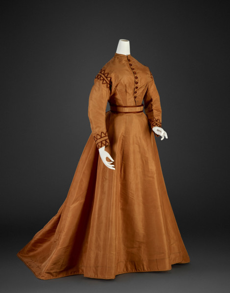 Day Dress (Bodice, Skirt, Sash), 1865-1867. Creator: Unknown.