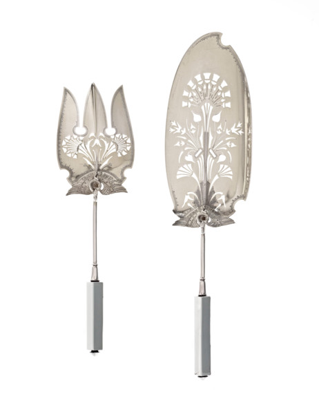 Isis pattern fish set, 1871. Creators: George Wilkinson, Gorham Manufacturing Company.