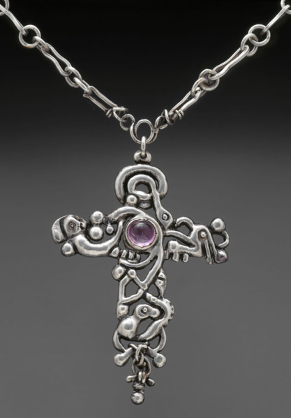 Cross pendant with chain, about 1907-1911. Creator: Janet Payne Bowles.