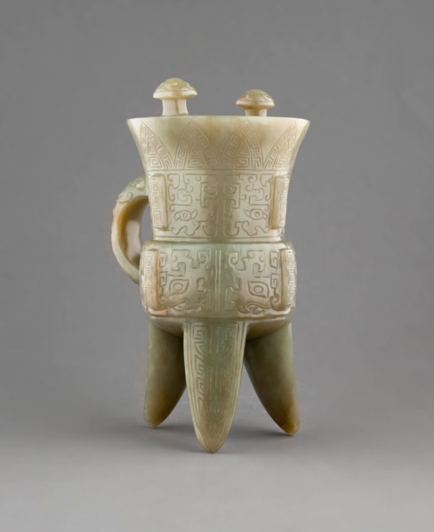 Vessel (jia) with stand, 1644-1912. Creator: Unknown.