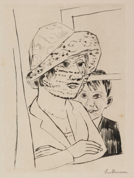 Dame mit Knabe (Woman and Boy) - (Minna and Peter Beckmann), 1924. Creator: Max Beckmann.