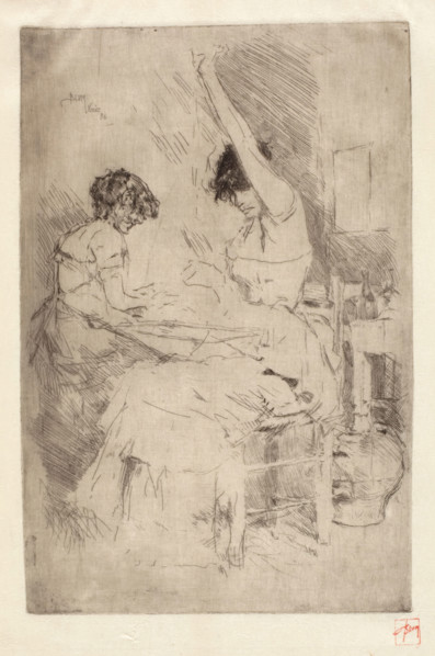 Bead Stringers, Venice, 1886. Creator: Robert Frederick Blum.