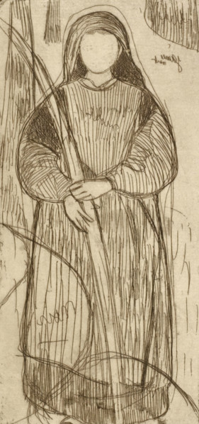 Breton Woman Holding Bundle of Flax, 1893-1894. Creator: Armand Seguin.