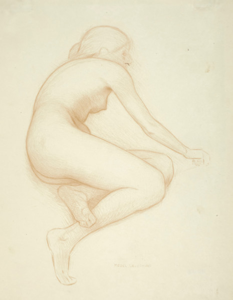 Model Crouching, 1923. Creator: Bolton Coit Brown.