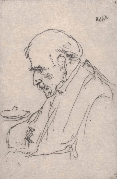 Old Man's Head - A Sketch, 1898. Creator: Ernest Haskell.