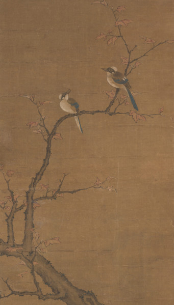 Two Birds on a Red Maple, about 1350. Creator: Zheng Xi.