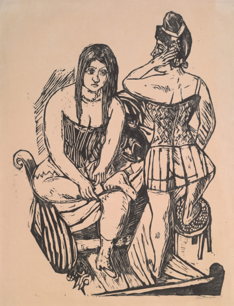 At Toilette (Bei der Toilette), 1923. Creator: Max Beckmann.