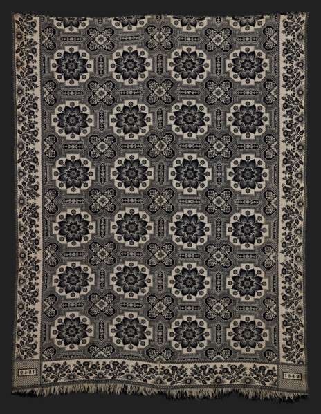 Bed Cover (Jacquard Coverlet), 1842. Creator: Cockefair Mill.