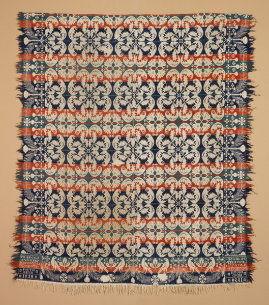 Bed Cover (Coverlet), 1850. Creators: Daniel Fisher, Levi Fisher.