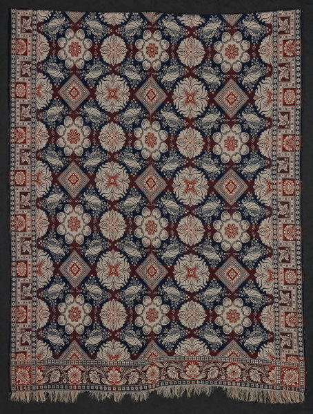 Bed Cover (Jacquard Coverlet), 1846. Creators: John LaTourette, Sarah LaTourette.