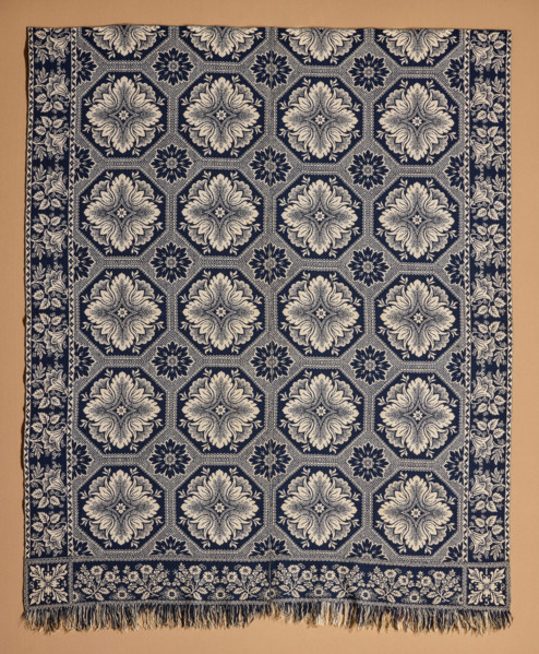 Bed Cover (Jacquard Coverlet), 1845. Creator: John Muir.