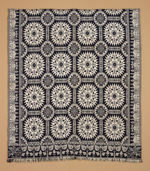 Bed Cover (Jacquard Coverlet), 1845. Creator: Samuel Graham.