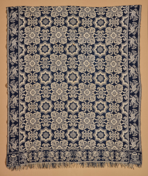 Bed Cover (Jacquard Coverlet), 1855. Creator: Samuel Graham.