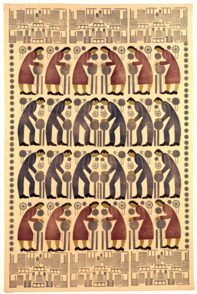 Fabric 'The Workers', about 1936. Creator: Florence K. Kawa.